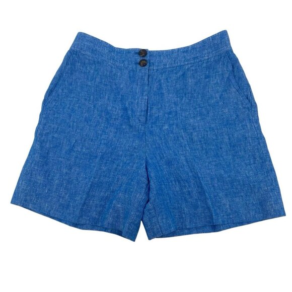 Boden Women’s US 8 UK 12 Blue Cornwall 6” Linen Shorts Nautical Beach - Picture 1 of 12